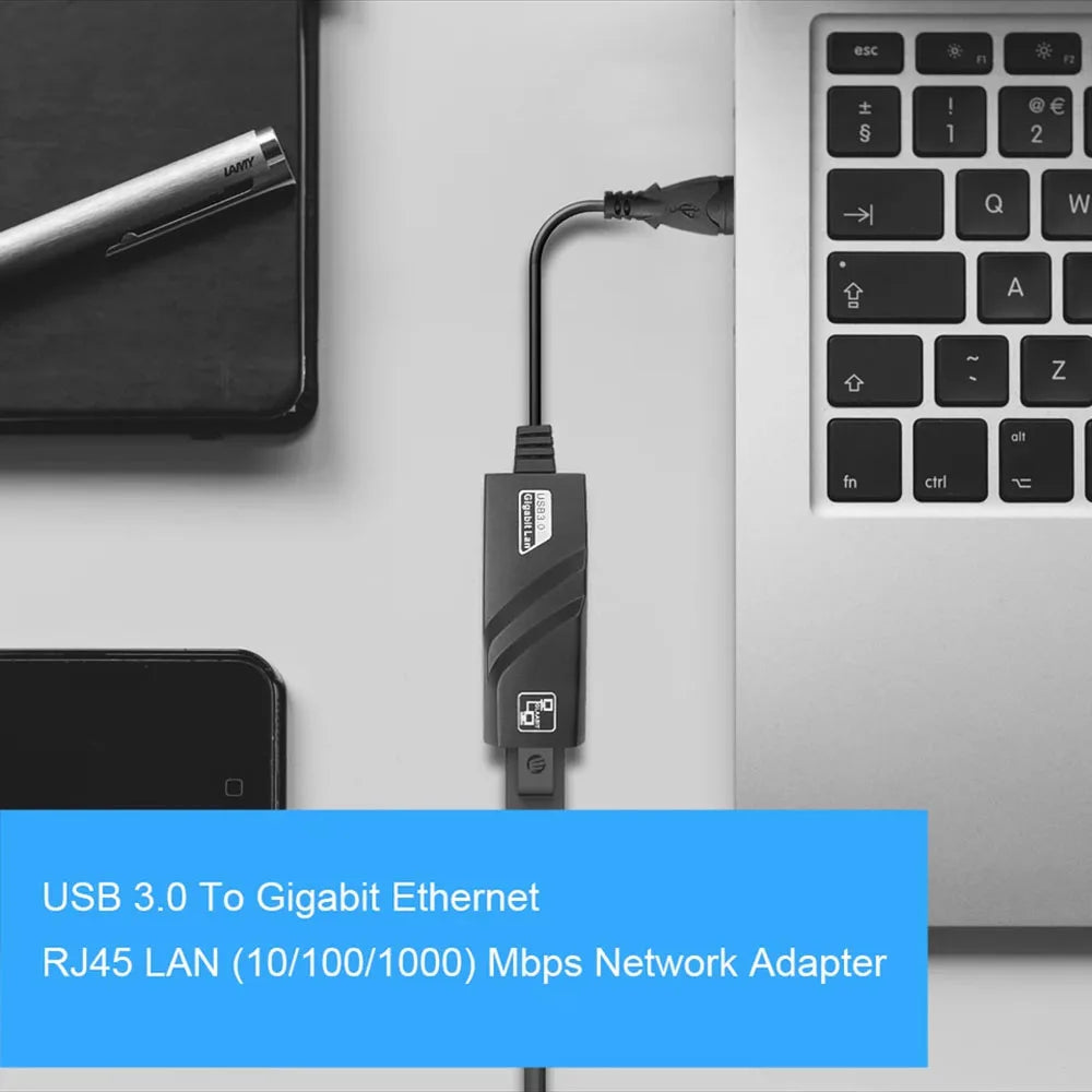 EOENKK 10/100/1000Mbps USB 3.0 Wired Ethernet Adapter &ndash; High-Speed Network Connectivity