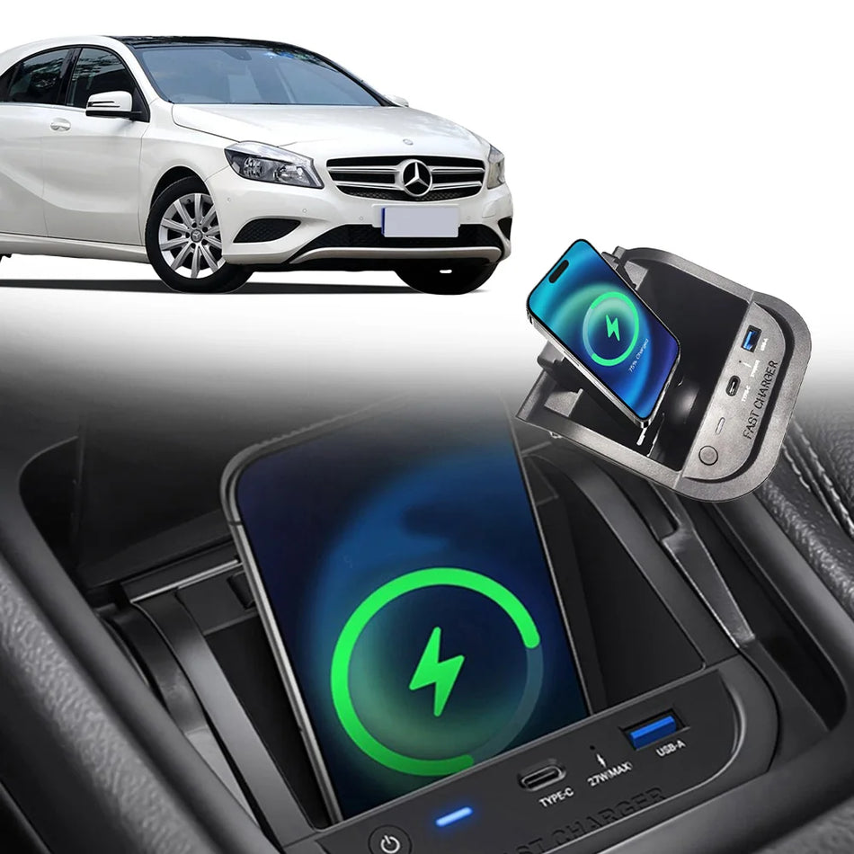 Caricabatterie wireless per auto per Mercedes Benz A W176 GLA X156 CLA Classe B 2011-2019