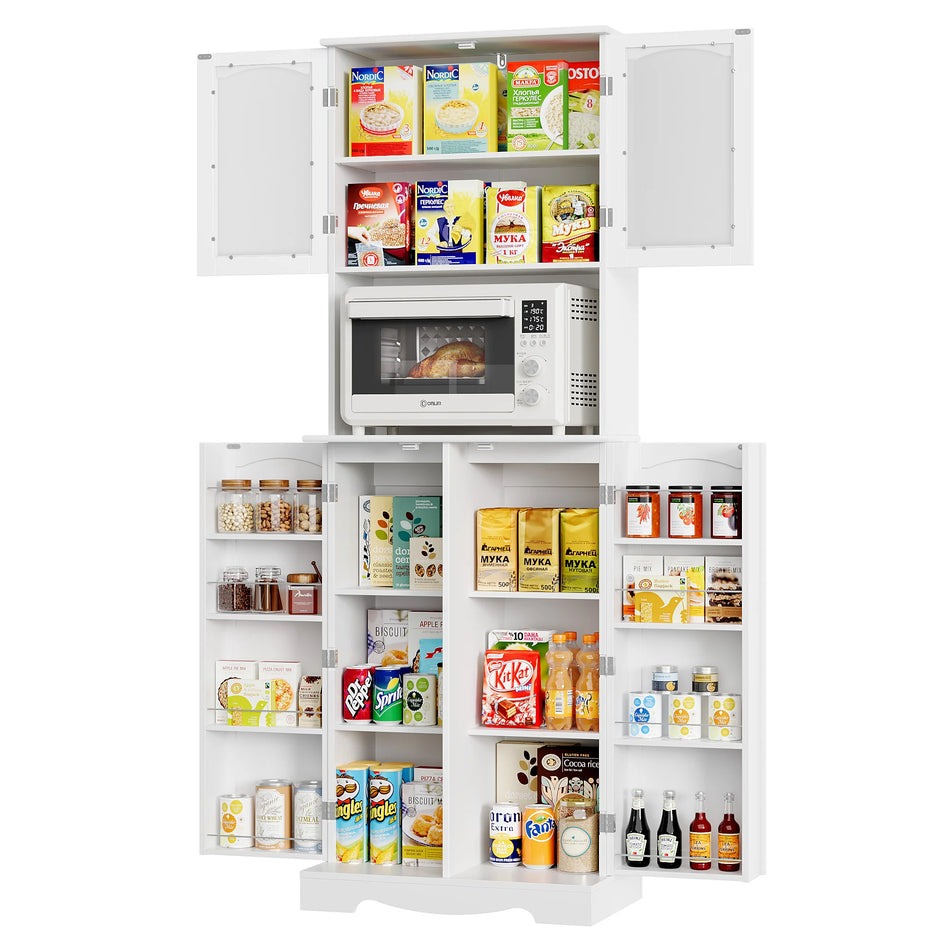 Modern Kitchen Cabinet Buffet With Countertop Four Doors