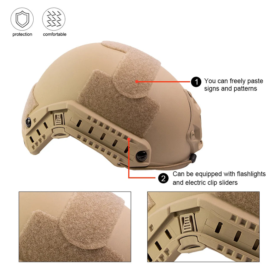 BOOIU Airsoft Tactical Helmet &ndash; Thickened ABS Shell