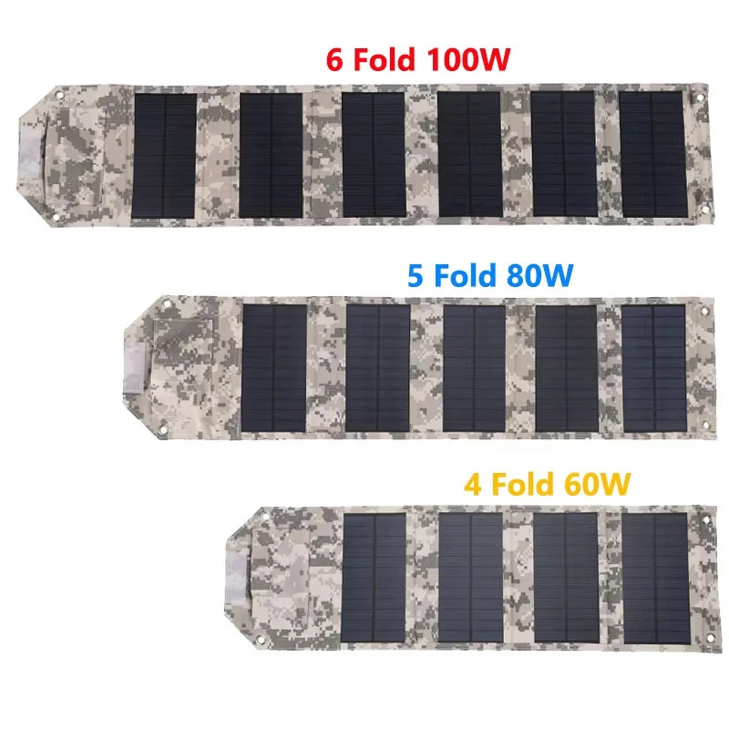 6-Fold Foldable USB Solar Panel 100W - Ultra Portable