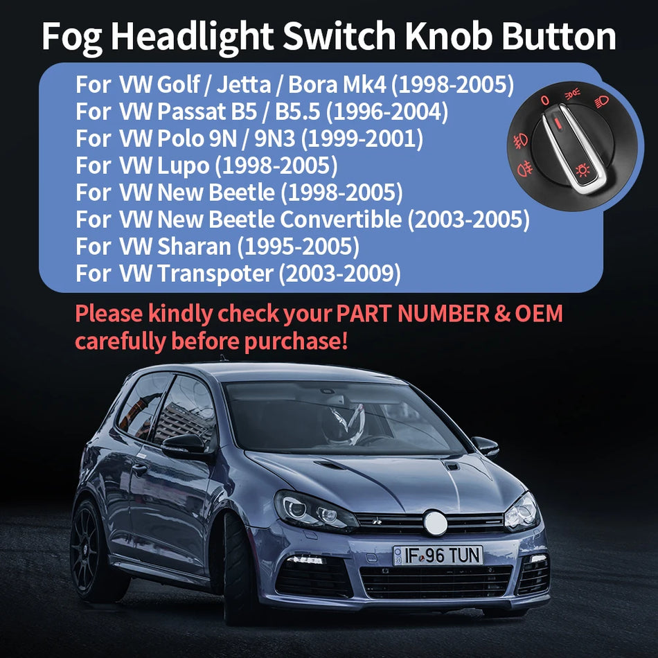 Headlight Control Fog Lamp Switch 17 Pins &ndash; VW Fits