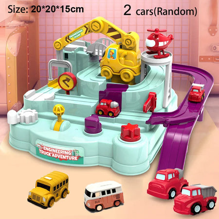 Interactive Racing Rail Car Adventure Game for Kids D-cyan-2-car