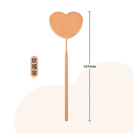 Heart-Shaped Stainless Steel Eyelash Extensions Mirror by FUNMIX 1Pc Rose Heart