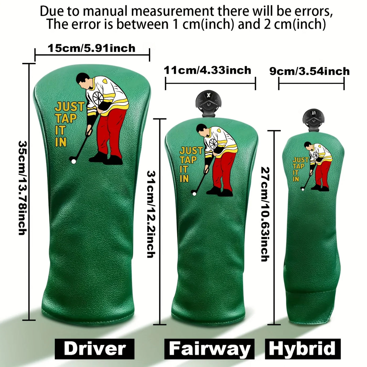 Golf Club Head Covers &ndash; Durable Embroidery with Cartoon Golfer Design