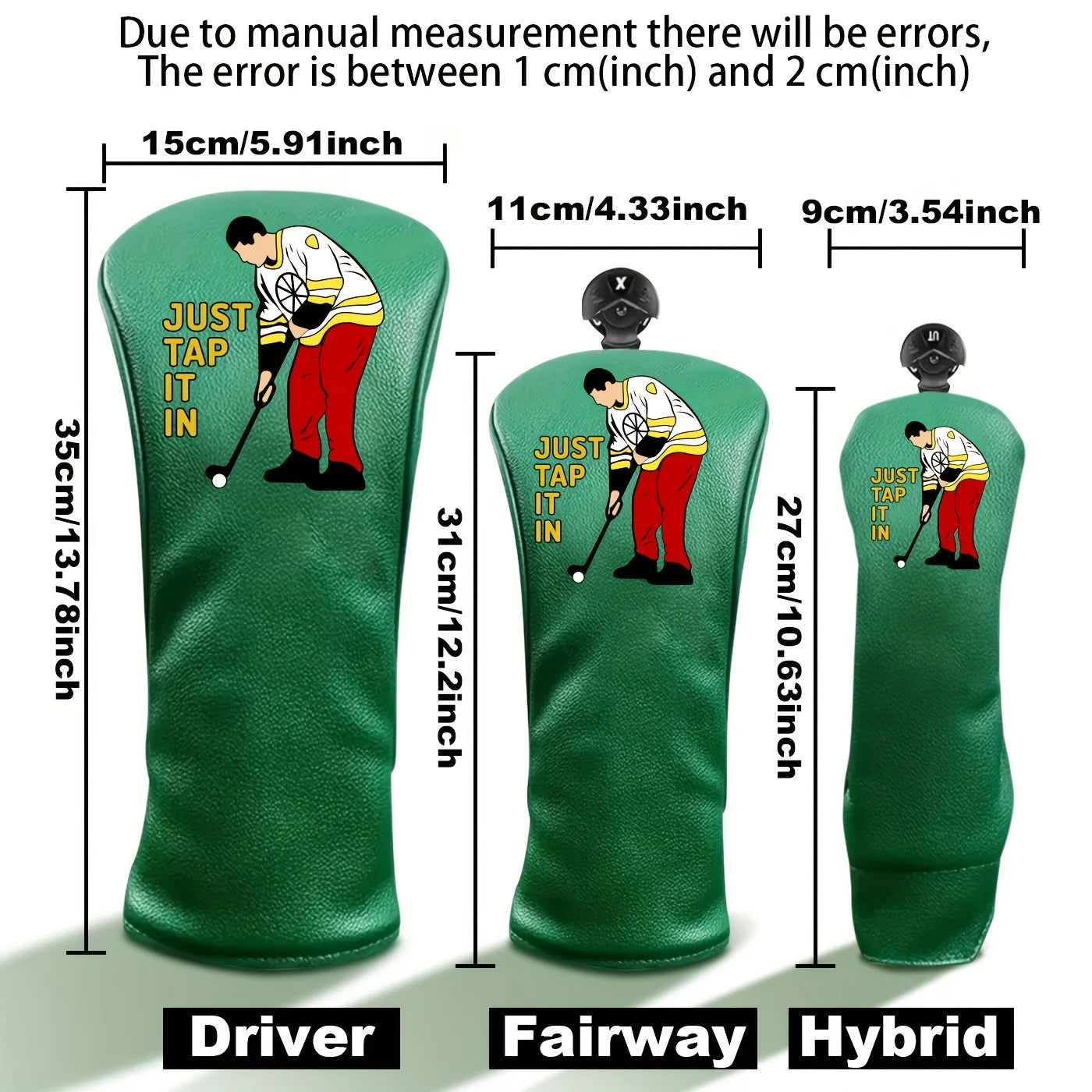 Golf Club Head Covers &ndash; Durable Embroidery with Cartoon Golfer Design