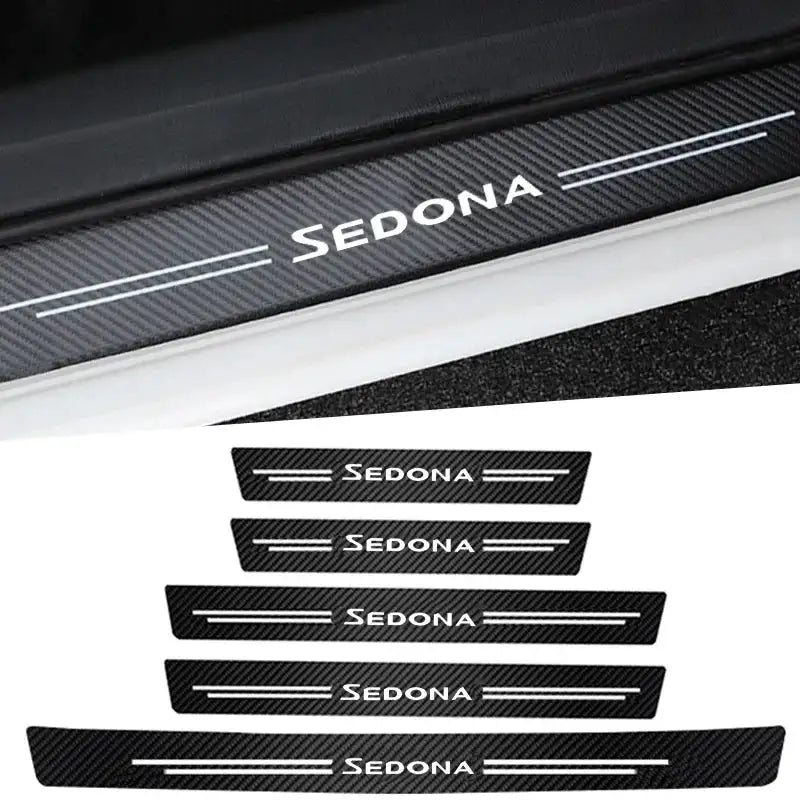 Carbon Fiber Door Sill Protector Sticker Kia Sedona 5pcs