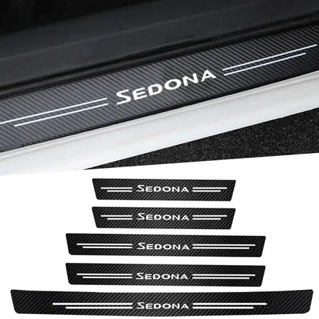 Carbon Fiber Door Sill Protector Sticker Kia Sedona 5pcs