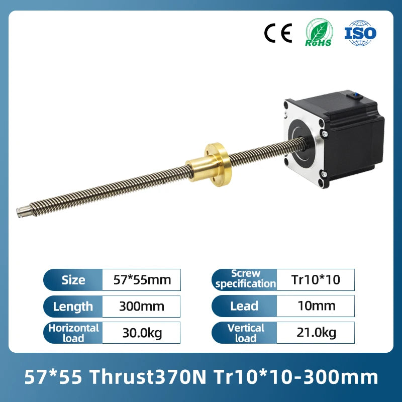 UMOT High Precision 0.03mm Linear Stepper Motor NEMA 23 &ndash; Exceptional Accuracy and Performance CHINA / Provide 3D drawings / 57X55 370 T10X10-300