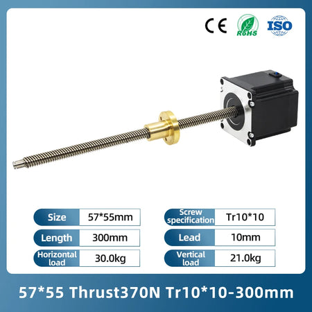 UMOT High Precision 0.03mm Linear Stepper Motor NEMA 23 &ndash; Exceptional Accuracy and Performance CHINA / Provide 3D drawings / 57X55 370 T10X10-300