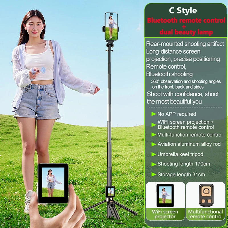 Choice CL07 Portable Selfie Stick Tripod &ndash; Remote Control C Style