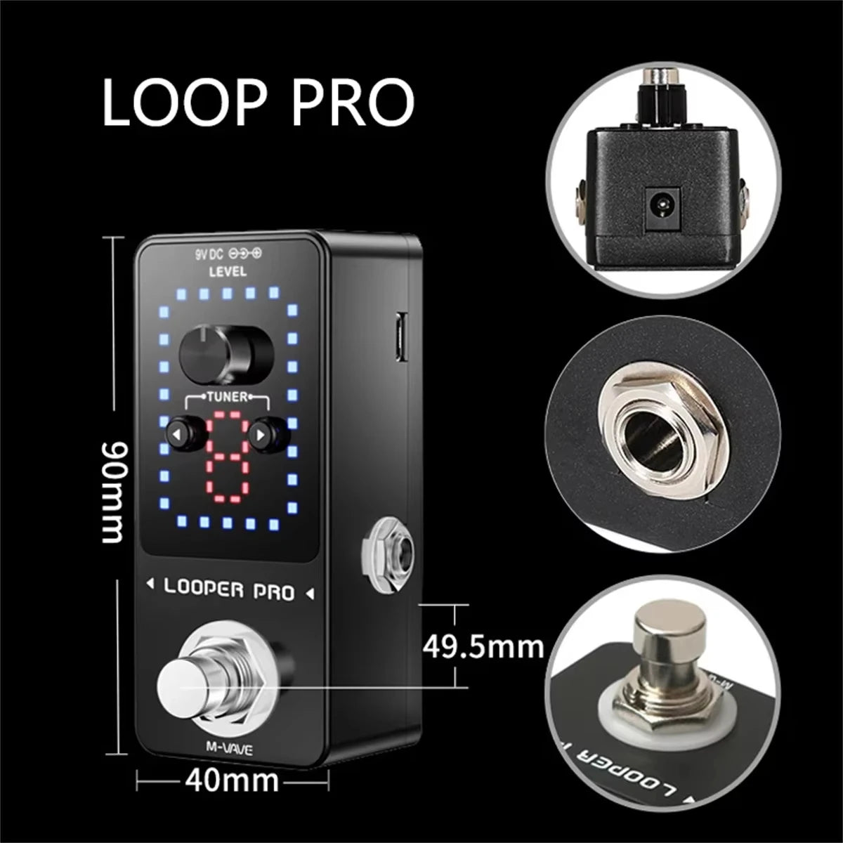 M-VAVE Looper Pro | Motor de Estúdio de 40min/9 Faixas com Sobreposição ...