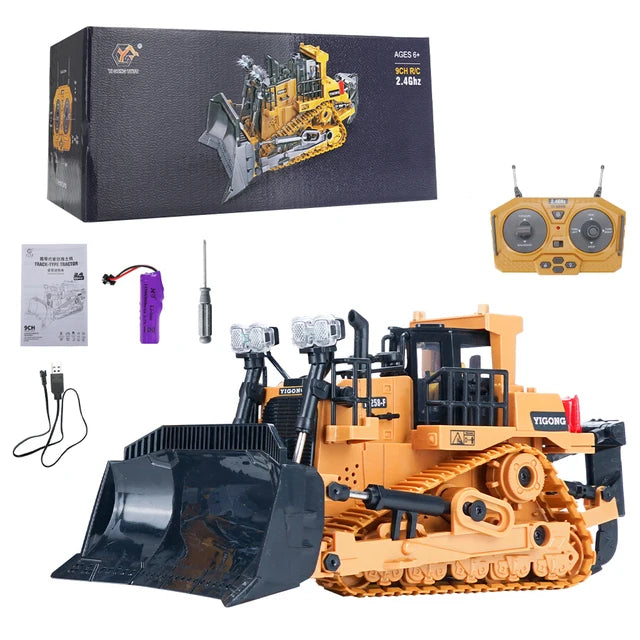 Uiettss 1:20 Remote Control Excavator Truck - 10 Channel Engineering Vehicle RC Bulldozer
