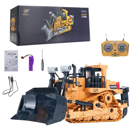Uiettss 1:20 Remote Control Excavator Truck - 10 Channel Engineering Vehicle RC Bulldozer