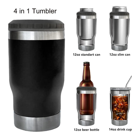 4 in 1 Travel Mug And Can Cooler - Insulated Universal