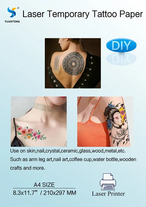 Tattoos Transfer Paper A4 &ndash; Waterproof Tattoo Sheets Laser 5sets