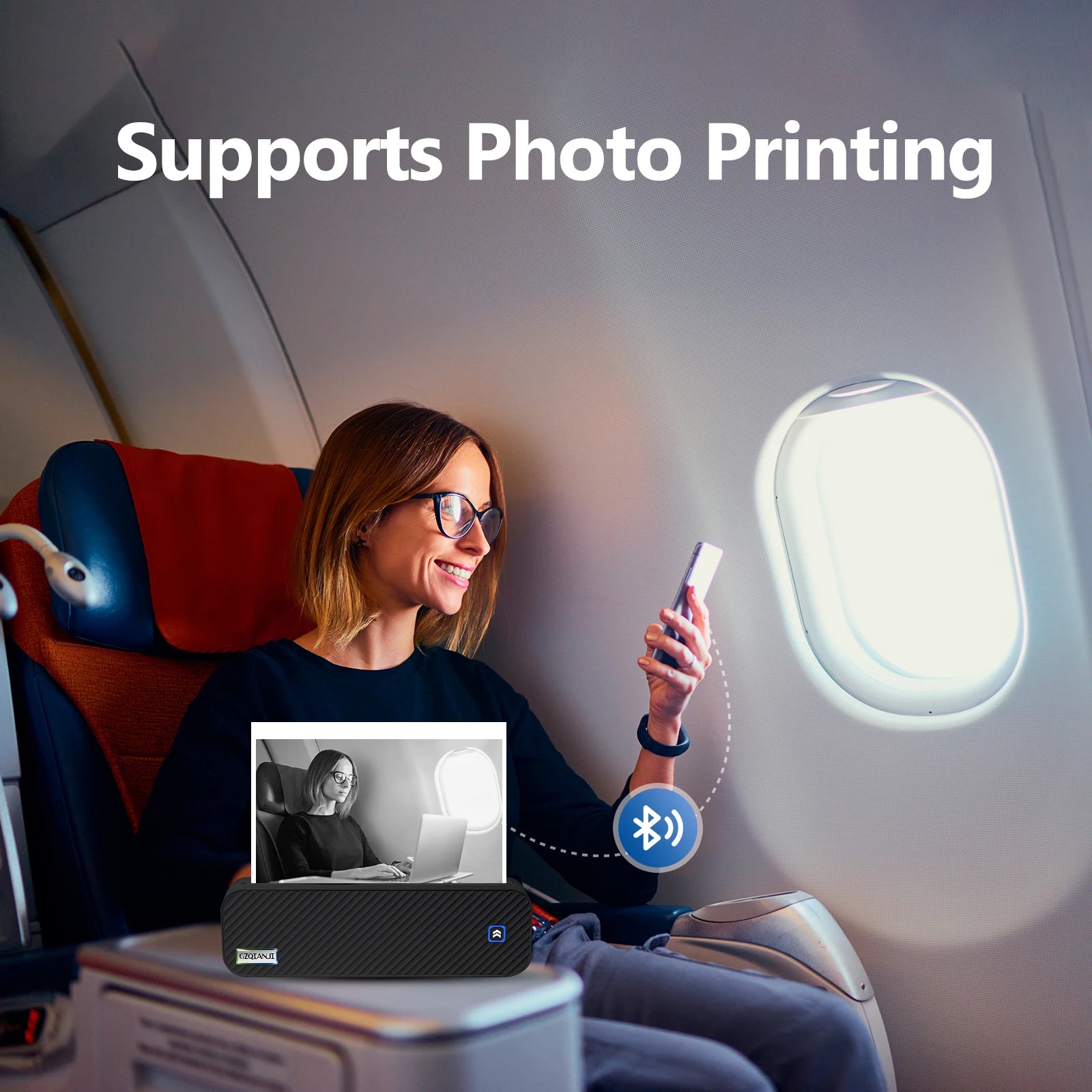 Inkless Portable A4 Thermal Printer &ndash; Bluetooth Printing