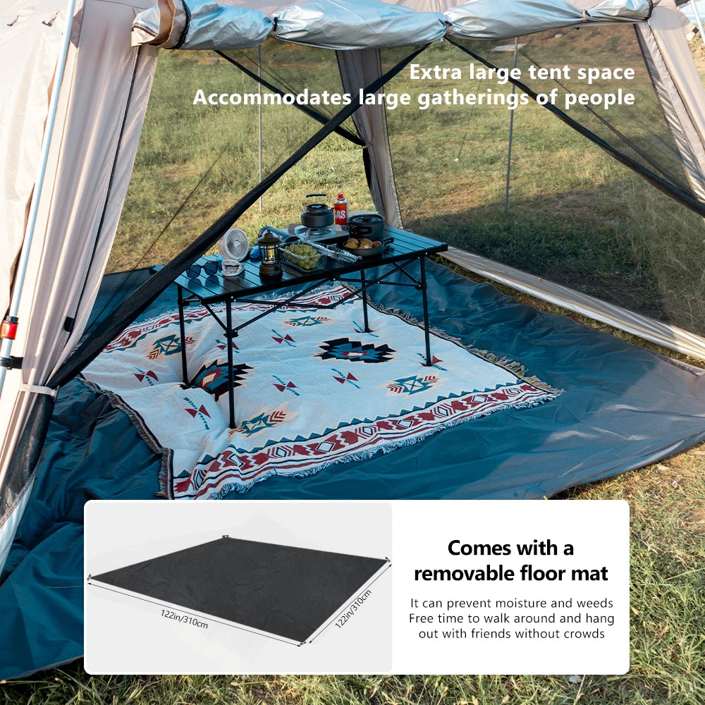 Large Waterproof Family Camping Tent for 5-9 People with Sun and Wind Protection