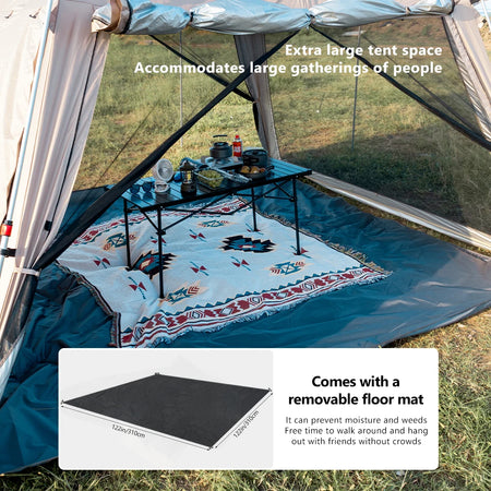 Large Waterproof Family Camping Tent for 5-9 People with Sun and Wind Protection