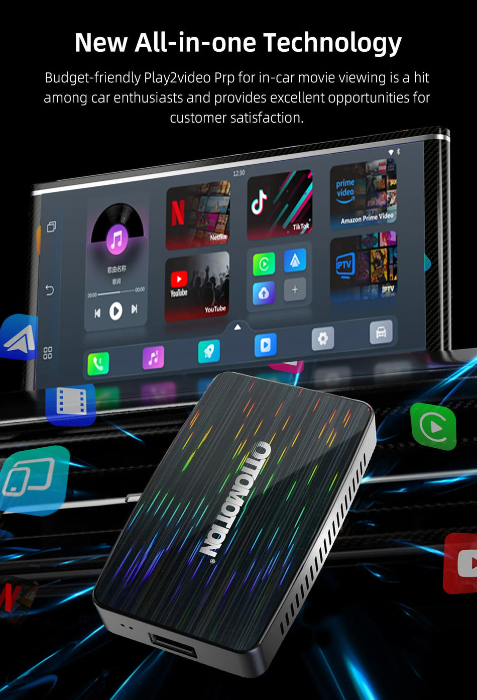 VW CarPlay Android Auto bežični adapter Pro za Benz, Kia, Honda, Toyota