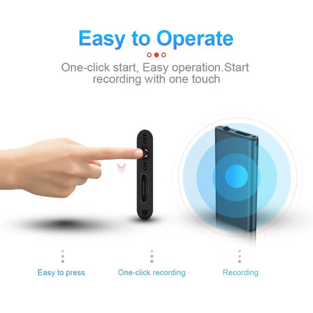 Ultra-Thin Mini Voice Recorder with Sound Activation &amp; HD Noise Reduction