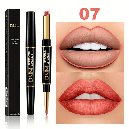 Double-ended Waterproof Lipstick &amp; Liner - High Pigment for Lasting Colour 07