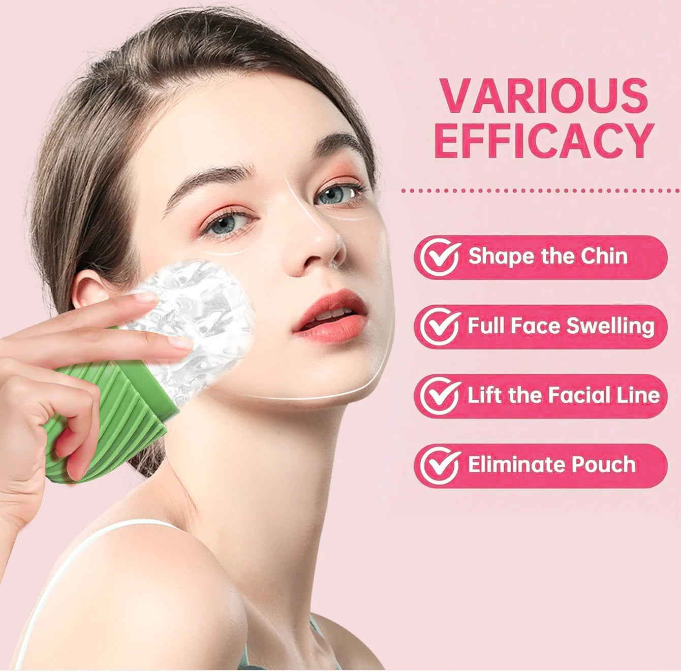 Ice Face Roller Beauty Massage Silicone Mold for Eye Puffiness &amp; Pore Reduction