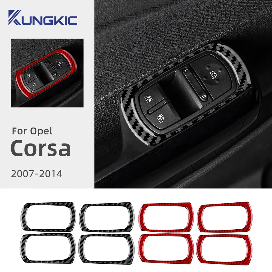 Okvir stikala za pomik stekel z mehkim ogljikovim vlaknom za Opel Corsa D 2007-2014