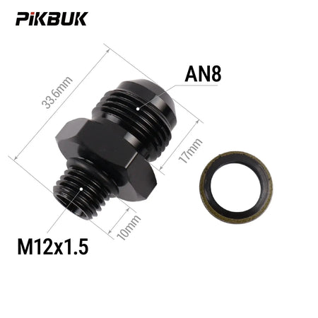 PIKBUK Aluminum AN8 Male to M10x1 M12/14/16/18x1.5 Adapter Flare Fitting Auto Hose Fitting Male Oil Cooler Fitting by InterCyprus Trading Ltd