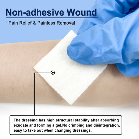 10Pcs 4x4 Calcium Alginate Wound Dressing &ndash; High Absorbency