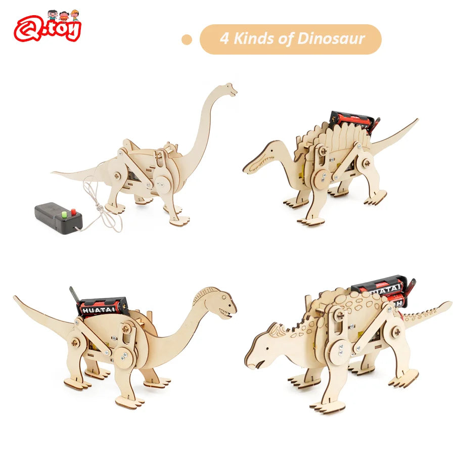 DIY Mehanička Dinosaur STEM Igračka Drveni Puzzle Set Za Djecu