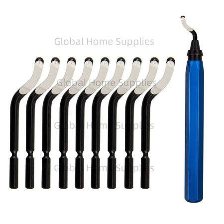 Deburring Tool RB1000 with 10 HSS Blades for Metal, Plastic, and More Blue RB1000 Set