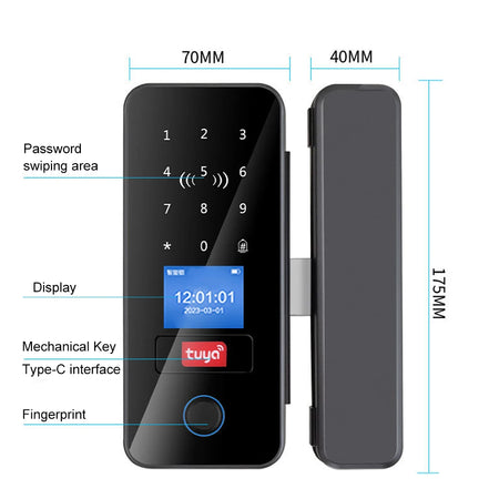 Tuya App Glass Door Lock &ndash; Biometric Bluetooth Unlock