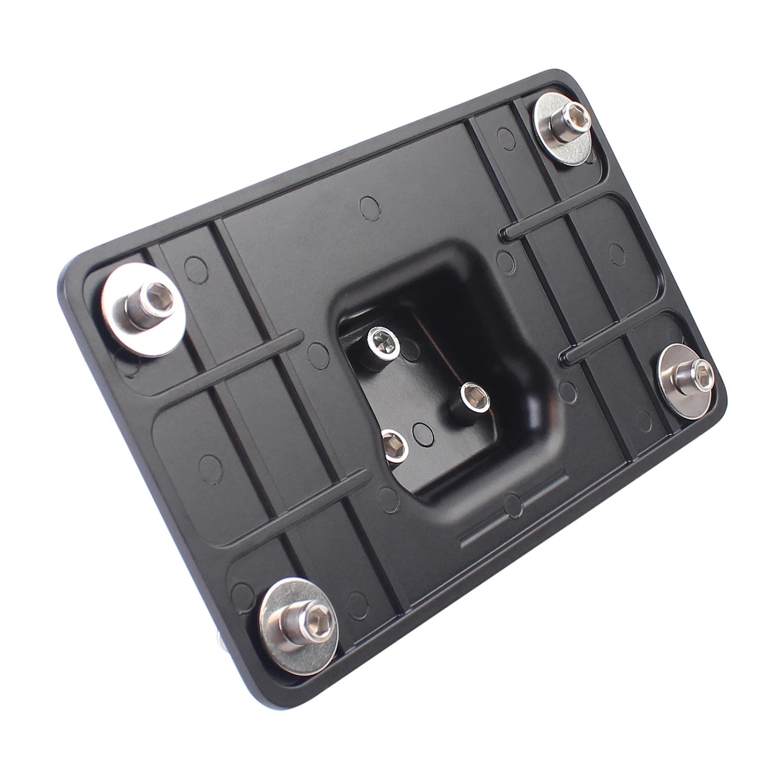 Motorcycle Black 3 Holes License Plate Mount Bracket &ndash; Durable Metal Construction