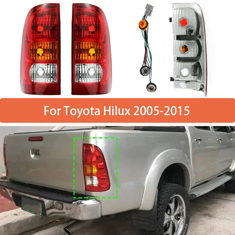 1Pc Tail Light Assembly With Wires For Toyota Hilux 2005 2006 2007 2008 2009-2015 Rear Taillight Warning Light Reversing Light