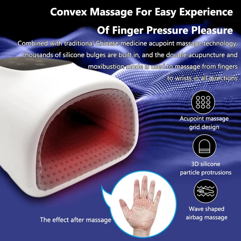 Electric Hand Massager - Airbag Kneading 3 Modes Hot