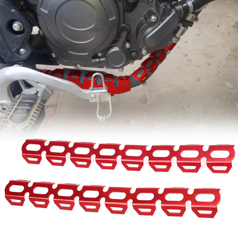 Išmetimo vamzdžio šilumos apsauga, aliuminio, universali, suderinama su Honda, Yamaha, Suzuki, Harley-Davidson