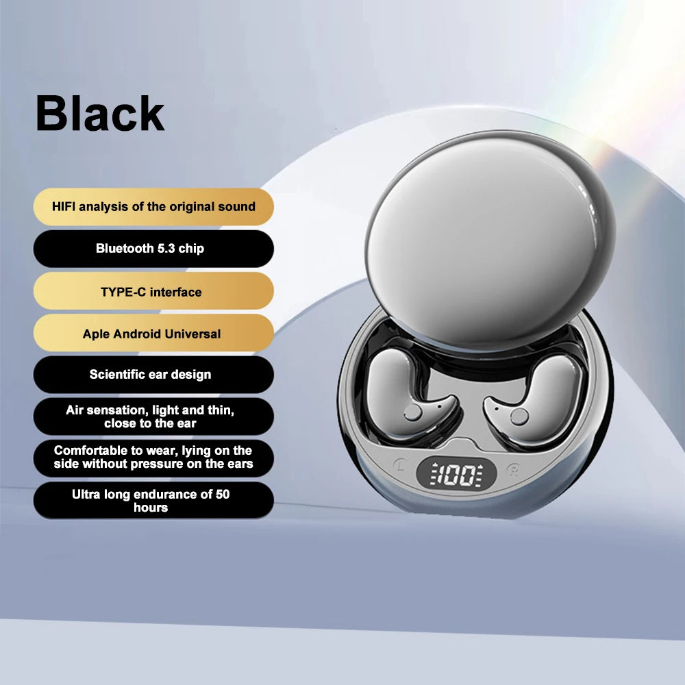 Sleep Earbuds Tiny Invisible Headphones &ndash; Noise Cancellation Black