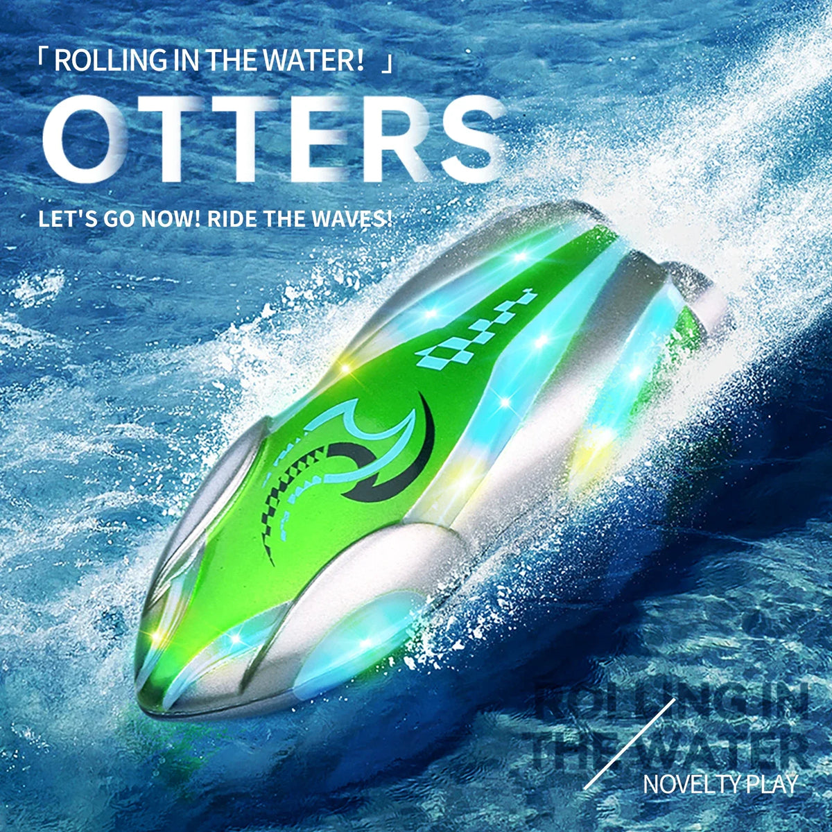 Mini RC Boat Stunt 360 Degree Palm Sized Ship &ndash; LED Light