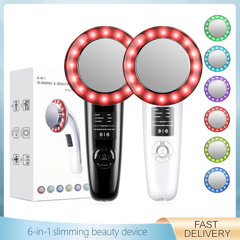 6 I 1 EMS Ultraljud Kavitation Kroppsmassagerare Ansikte Infraröd