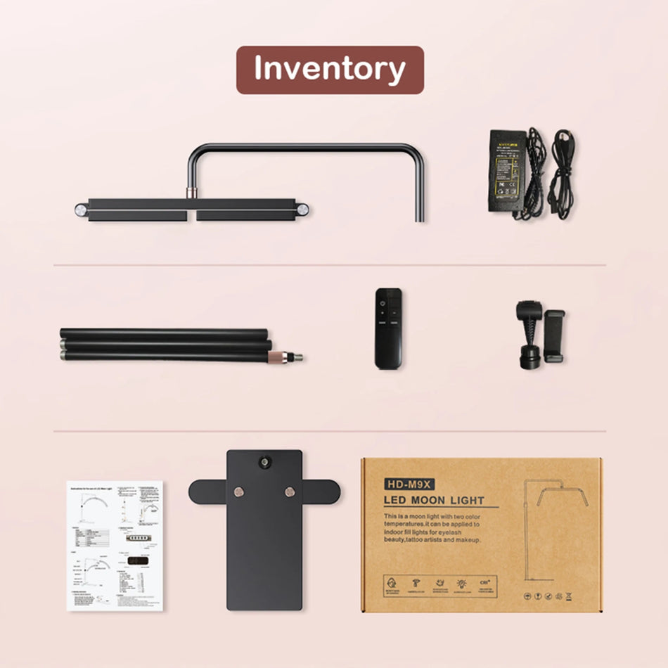 LED Floor Fill Light 40W 3200K-5600K Adjustable Moon Lamp with Stand for Vlog and Desktop