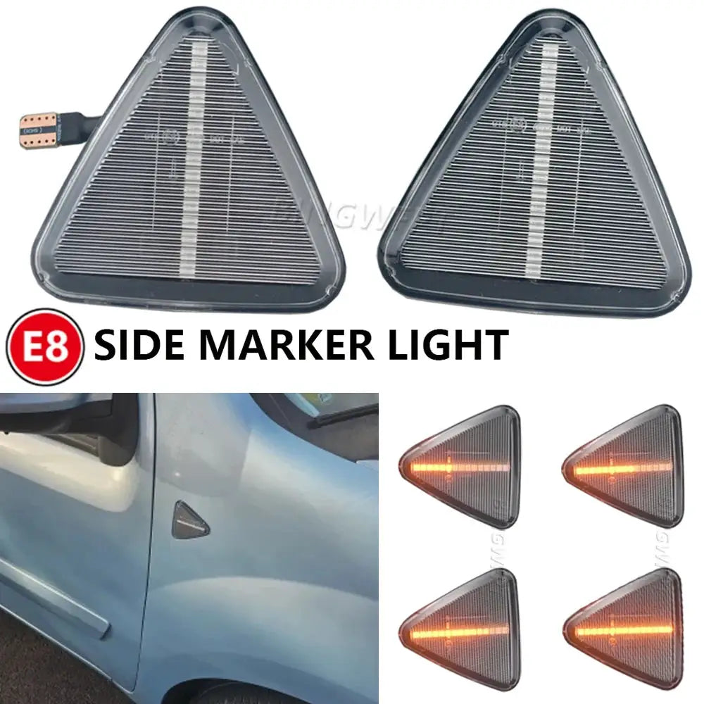 2X Dynamic LED Flowing Turn Signal Side Fender Marker Indicator Light Blinker Repeater Lamp For RENAULT KANGOO II 2008-2013 by InterCyprus Trading Ltd