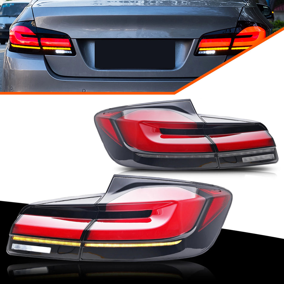 LED zadní světla BMW 5-Series F10 M5 s dynamickou animací a sekvenčními směrovými světly, ABS zadní lampy