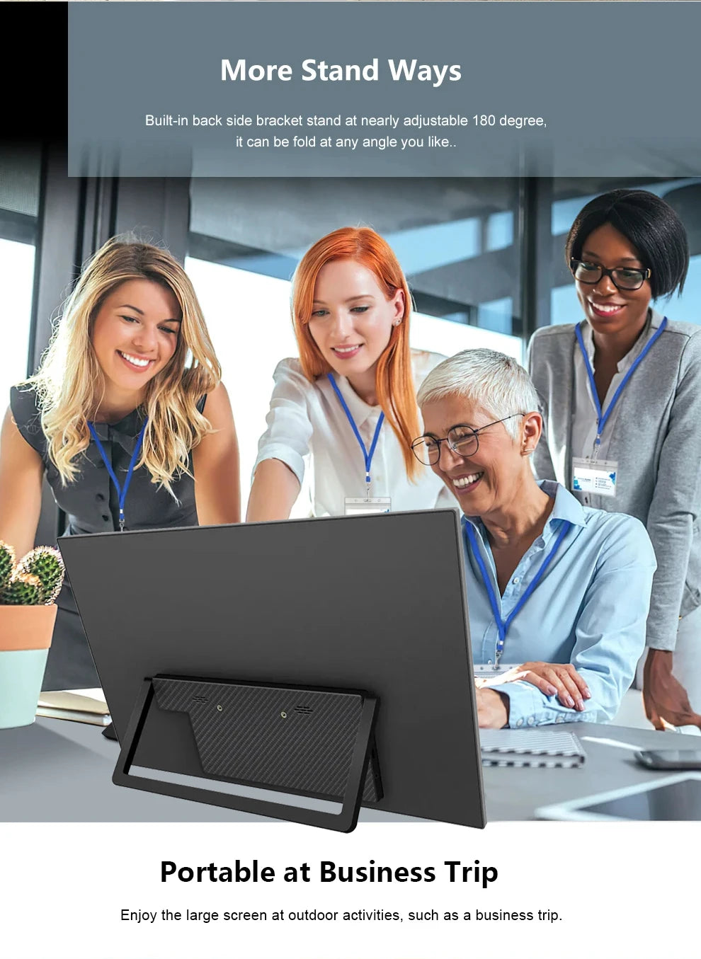 Bimawen 15.6" Portable Monitor with Google TV, 60Hz, HDR400, 3ms Response, USB-C, HDMI for Gaming &amp; More