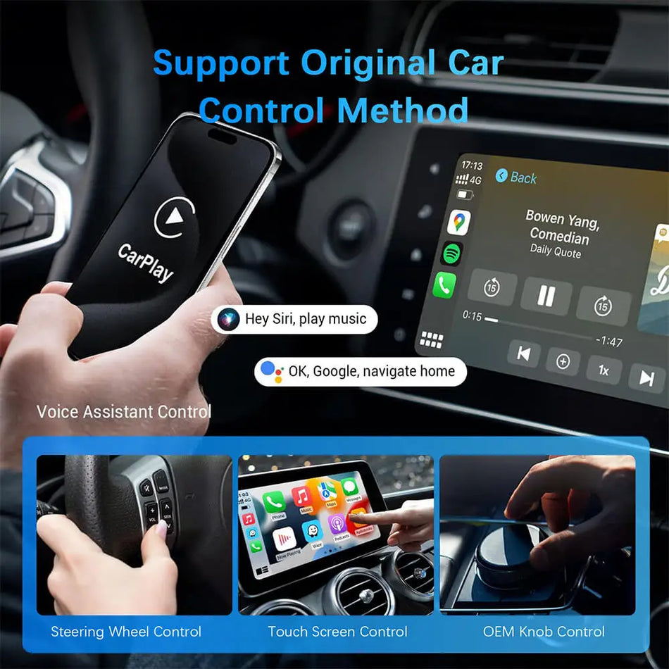 BMW CarPlay Wireless Dongle 2in1 Android Auto Adapter for Wired CarPlay