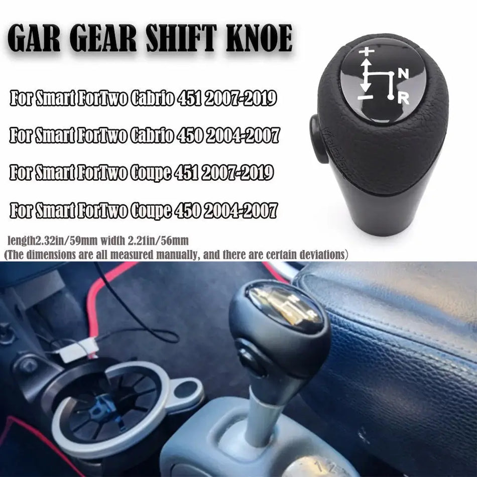 Automatic Shift Knob For Smart Fortwo 450 451 452 Black PU Leather by InterCyprus Trading Ltd