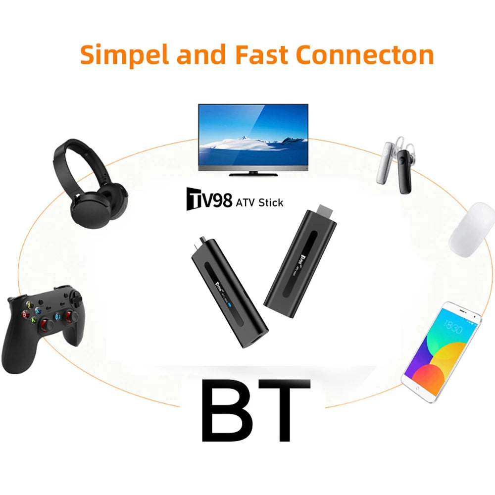TV98 ATV Android 14 Smart TV Stick H313 &ndash; Voice Remote
