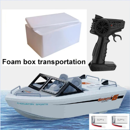 ZEY RC Brushless Jet 2.4G Remote Control Speedboat for Boys White-2B FoamBox