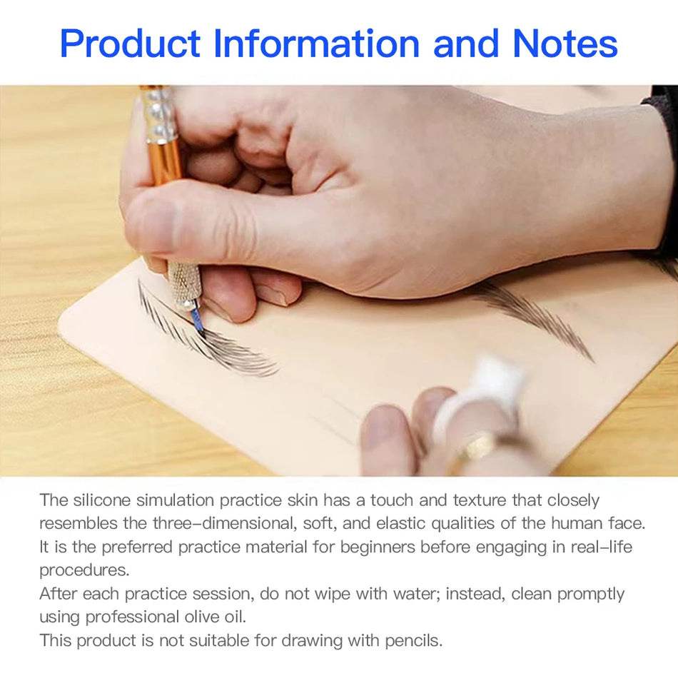 Pelle per Pratica di Tatuaggio per Viso 3D in Silicone per Allenamento di Trucco