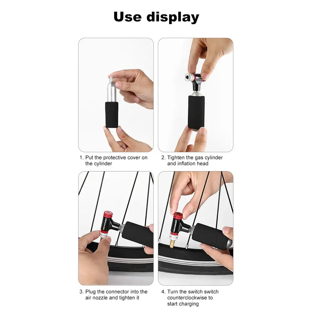 Mojoyce CO2 Bicycle Tire Inflator Schrader Head Mini Pump